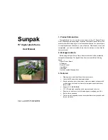 Предварительный просмотр 1 страницы Sunpak DPF15K User Manual