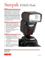 Sunpak PZ42X Flash Specification предпросмотр