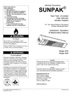 Preview for 1 page of Sunpak S25 Installation, Operation & Maintenance Manual