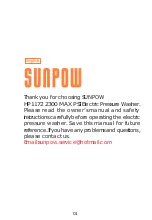 Preview for 3 page of SUNPOW HP1172 2300 MAX PSI User Manual