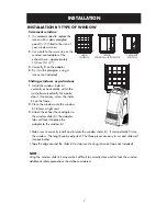 Preview for 7 page of Sunrise Tradex Fellini 13-04540 Owner'S Manual