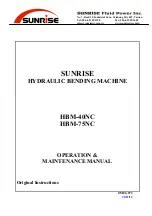 Предварительный просмотр 1 страницы Sunrise HBM-40NC Operation & Maintenance Manual