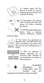 Предварительный просмотр 5 страницы Sunstech GRECO User Manual