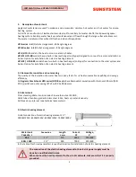 Предварительный просмотр 4 страницы Sunsystem HYG 1000/33 Installation And Operation Manual