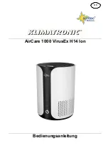 Suntec Wellness Klimatronic AirCare 1000 VirusEx H14 Ion Manual preview