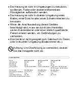 Preview for 3 page of Suntec Wellness Klimatronic Heat Cannon 2000 Instruction Manual