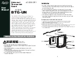 Supco BTG-UN User Manual preview