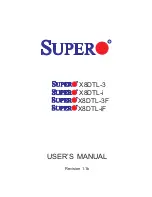 Preview for 1 page of Super X8DTL-3 User Manual