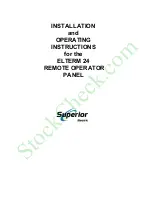 Superior Electric ELTERM 24 Installation And Operating Instructions Manual preview