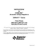 Superior Electric STABILINE WHR34 T Series Instructions Manual предпросмотр