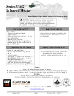 Preview for 1 page of Superior Radiant UAG series Installation, Operation And Service Instructions