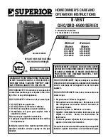 Superior GHC-6500 SERIES Homeowner'S Care And Operation Instructions Manual preview