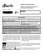 Superior MHW36R Installation And Operation Instructions Manual preview