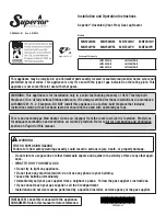 Preview for 1 page of Superior MNF24INM Installation And Operation Instructions Manual