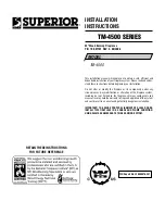 Preview for 1 page of Superior TM-4500 Series Installation Instructions Manual