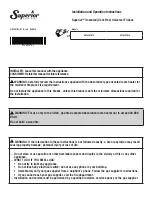 Preview for 1 page of Superior VCT43STWS Installation And Operation Instructions Manual