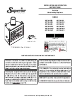 Superior WCT3042RH Installation And Operation Instructions Manual preview