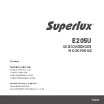 Предварительный просмотр 1 страницы Superlux E205U Manual