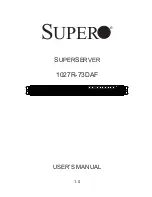 Supermicro 1027R-73DAF User Manual preview