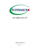 Предварительный просмотр 1 страницы Supermicro B11SRE-CPU-TF User Manual