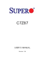 Preview for 1 page of Supermicro C7Z87 User Manual