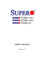 Предварительный просмотр 1 страницы Supermicro PDSML-E+ User Manual