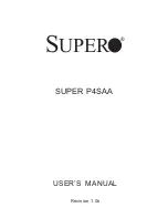 Предварительный просмотр 1 страницы Supermicro SUPER P4SAA User Manual