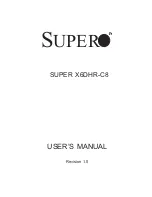 Предварительный просмотр 1 страницы Supermicro SUPER X6DHR-C8 User Manual