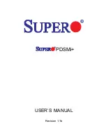 Supermicro Supero PDSMi+ User Manual предпросмотр