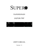 Предварительный просмотр 1 страницы Supermicro SUPERO SUPERSERVER 2027GR-TRF User Manual