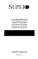 Предварительный просмотр 1 страницы Supermicro Supero SUPERSERVER 2027PR-DC0FR User Manual