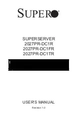 Предварительный просмотр 1 страницы Supermicro Supero SUPERSERVER 2027PR-DC1FR User Manual