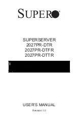 Preview for 1 page of Supermicro Supero SUPERSERVER 2027PR-DTFR User Manual