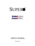 Предварительный просмотр 1 страницы Supermicro Supero X8DA3 User Manual