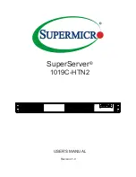 Preview for 1 page of Supermicro SuperServer 1019C-HTN2 User Manual