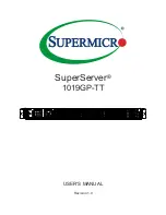 Предварительный просмотр 1 страницы Supermicro SuperServer 1019GP-TT User Manual