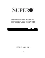 Предварительный просмотр 1 страницы Supermicro SUPERSERVER 1025W-U User Manual