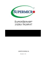 Предварительный просмотр 1 страницы Supermicro SuperServer 2029U-TN24R4T User Manual