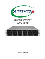 Предварительный просмотр 1 страницы Supermicro SuperServer 220U-MTNR User Manual