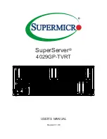 Предварительный просмотр 1 страницы Supermicro SUPERSERVER 4029GP-TVRT User Manual