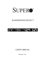 Предварительный просмотр 1 страницы Supermicro SUPERSERVER 5014C-T User Manual