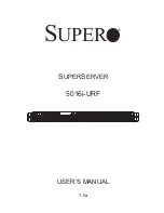 Предварительный просмотр 1 страницы Supermicro SUPERSERVER 5016i-URF User Manual