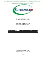 Предварительный просмотр 1 страницы Supermicro SUPERSERVER 5018D-MTLN4F User Manual