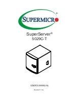 Предварительный просмотр 1 страницы Supermicro SuperServer 5029C-T User Manual