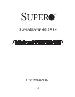 Supermicro SUPERSERVER 6013P-8 Plus User Manual preview