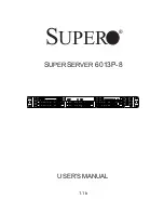 Предварительный просмотр 1 страницы Supermicro SuperServer 6013P-8 User Manual