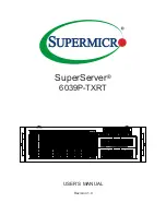 Предварительный просмотр 1 страницы Supermicro SuperServer 6039P-TXRT User Manual