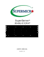 Предварительный просмотр 1 страницы Supermicro SuperServer 8049U-E1CR4T User Manual