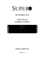 Предварительный просмотр 1 страницы Supermicro Superserver MicroCloud 5038MA-H24TRF User Manual