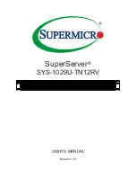 Предварительный просмотр 1 страницы Supermicro SuperServer SYS-1029U-TN12RV User Manual